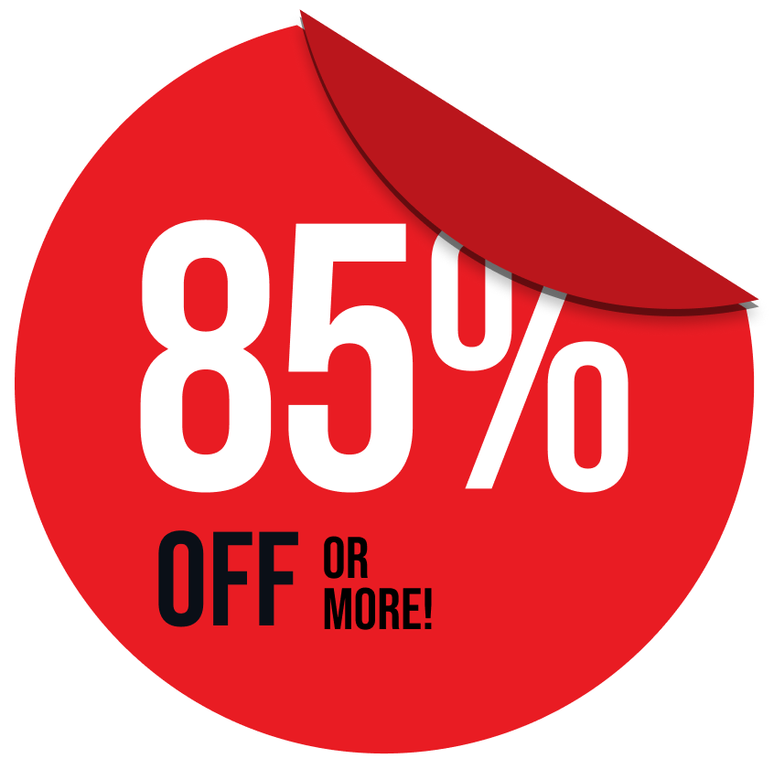 Up to 85% off